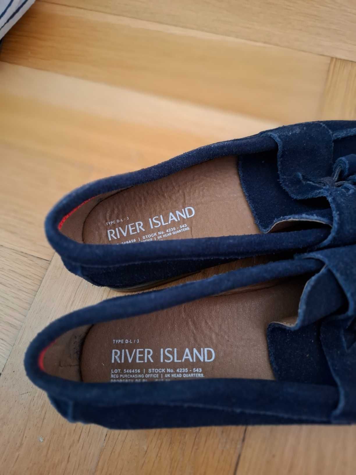 River Island skóra mokasyny 34 komunia