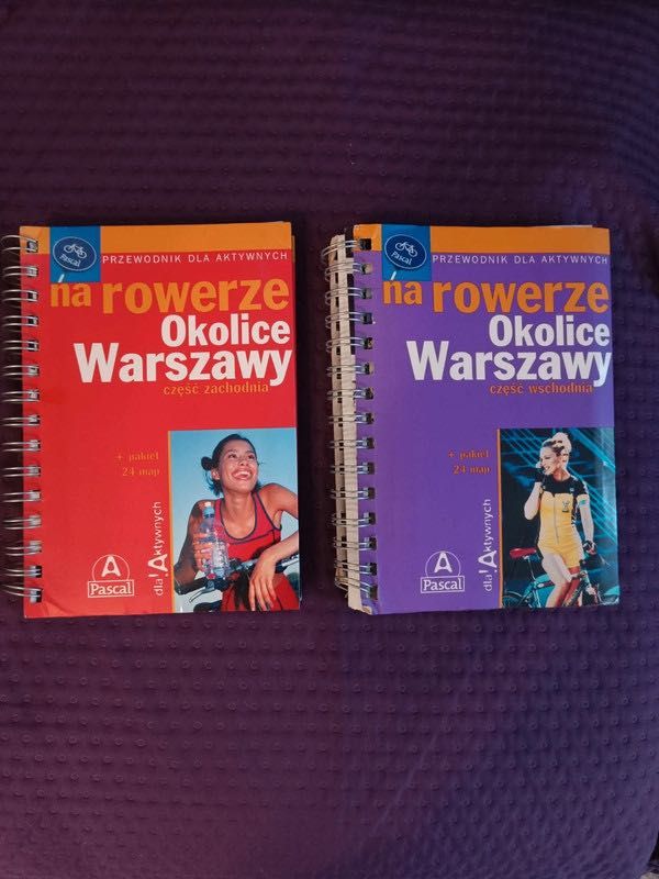 2 książki przewodniki "Na rowerze, okolice Warszawy"