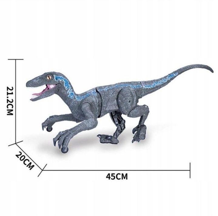 Dinozaur zdalnie sterowany welociraptor blue