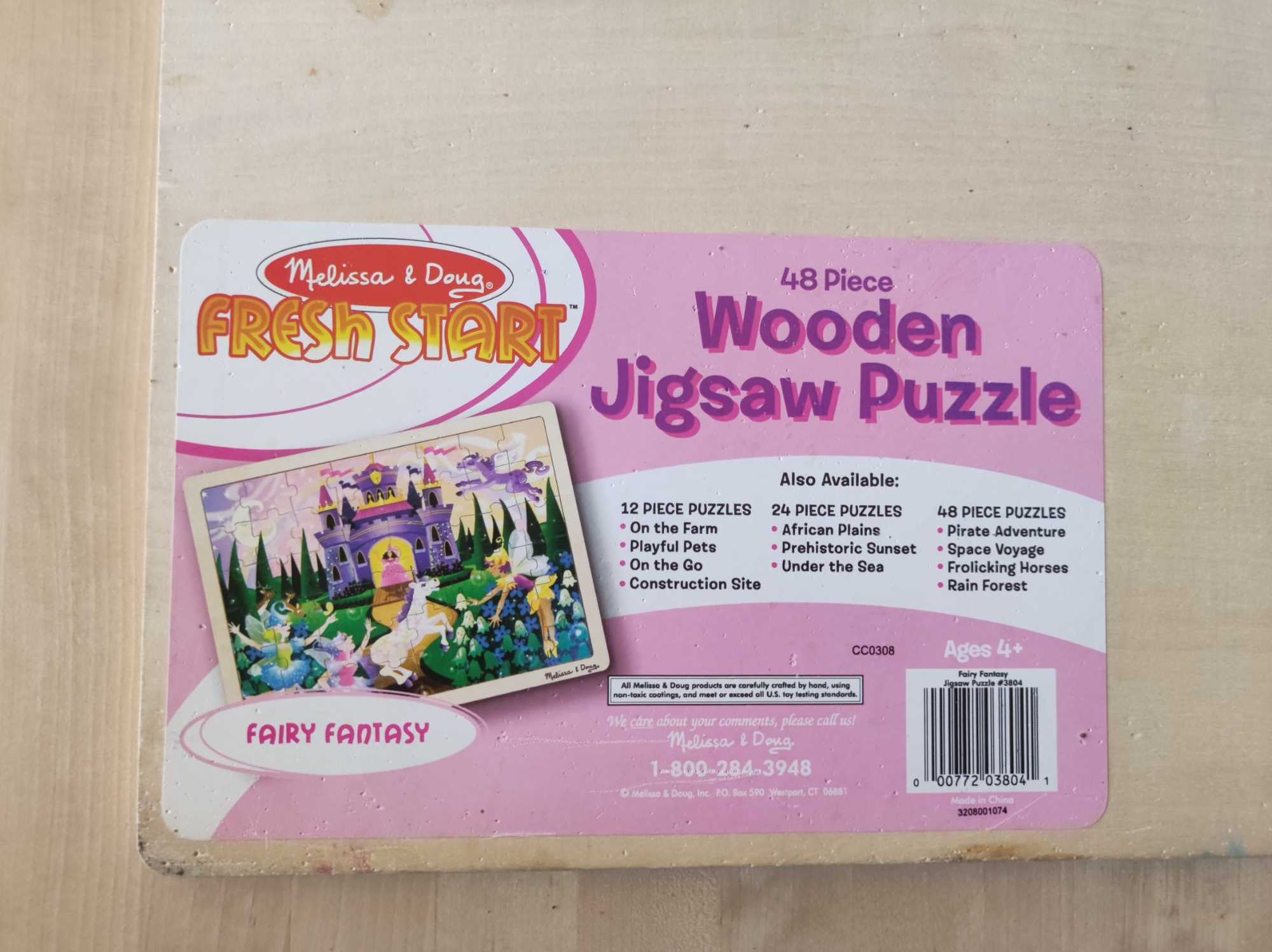 Drewniane puzzle wróżki jednorożce