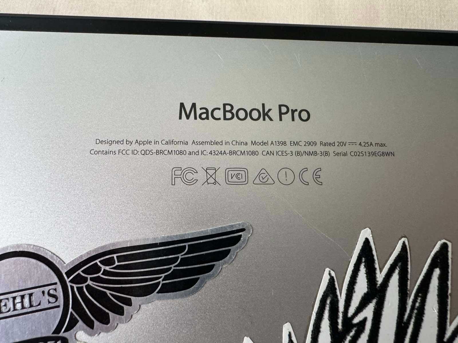 Ноутбук Apple Macbook Pro a1398 екран 15,4