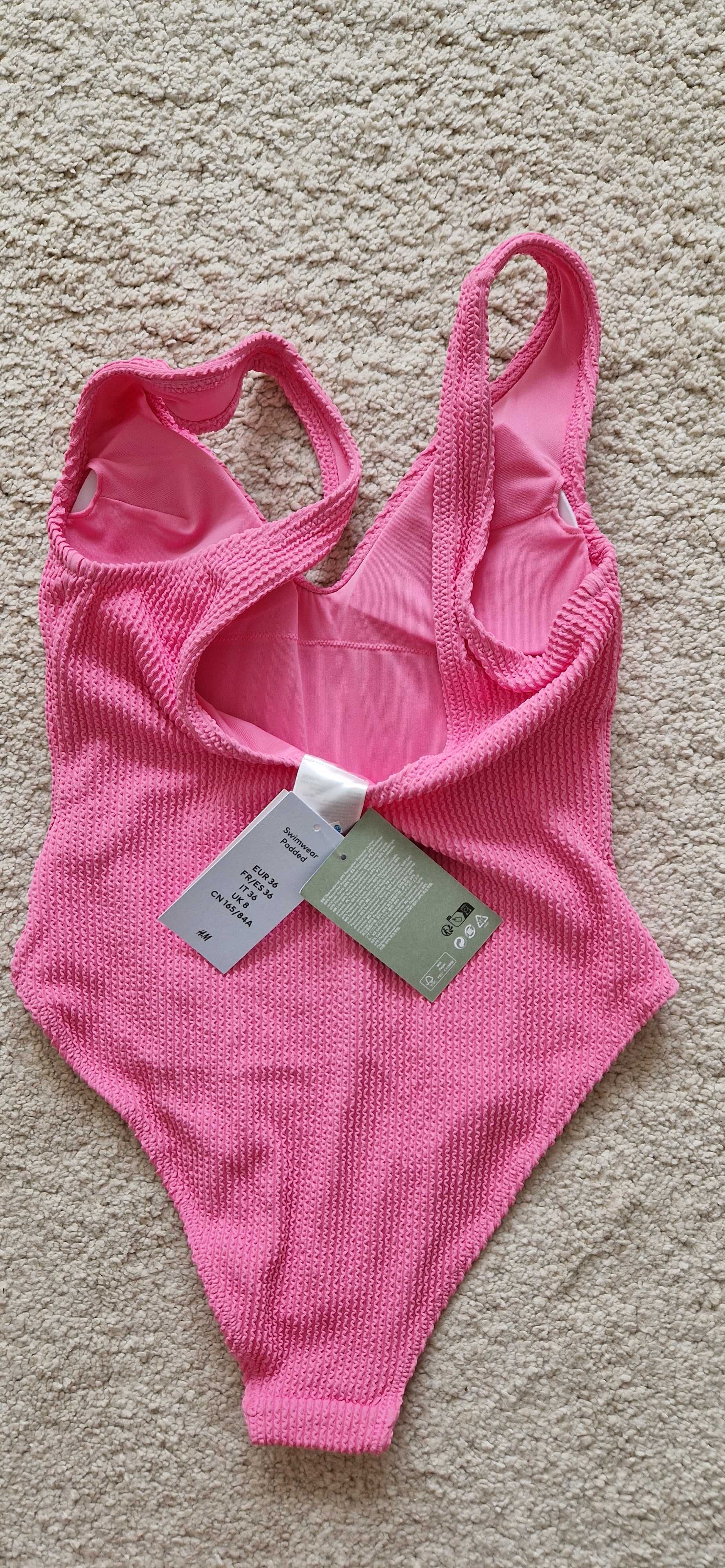 nowy różowy kostium kąpielowy H&M high leg r 36