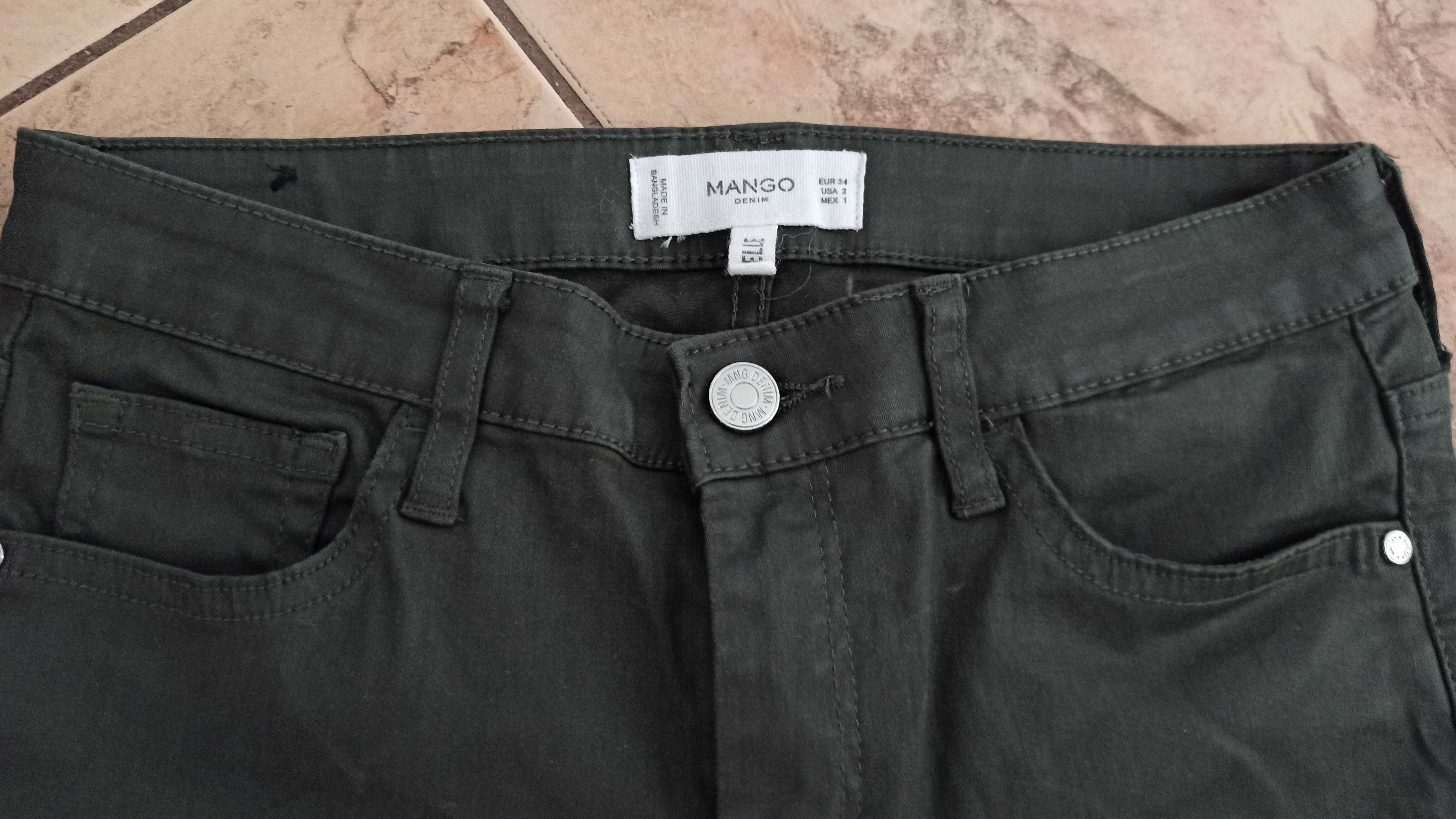 Woskowane spodnie Mango