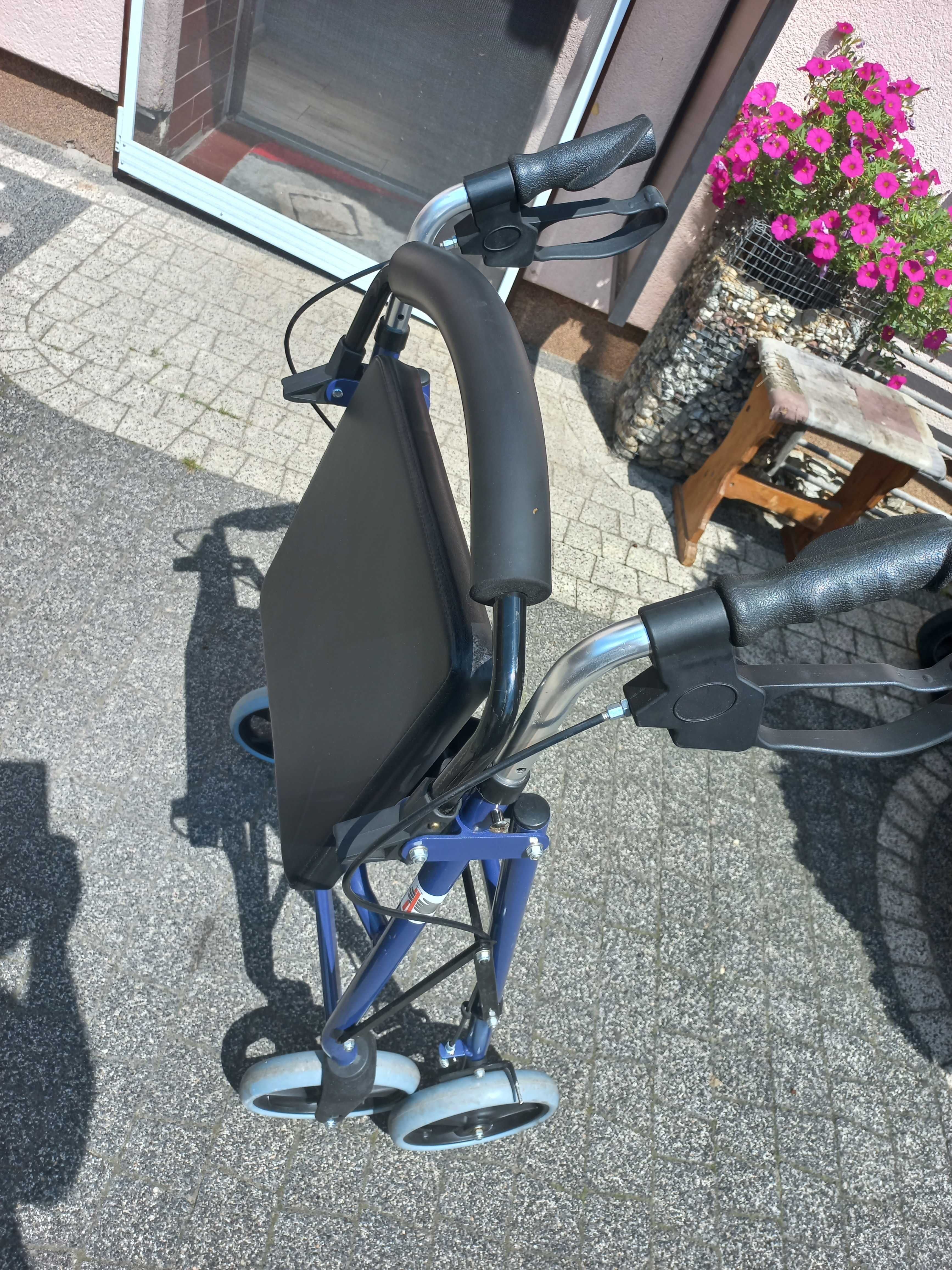 rollator chodzik podpórka z oparciem i torbą aluminiowa lekka