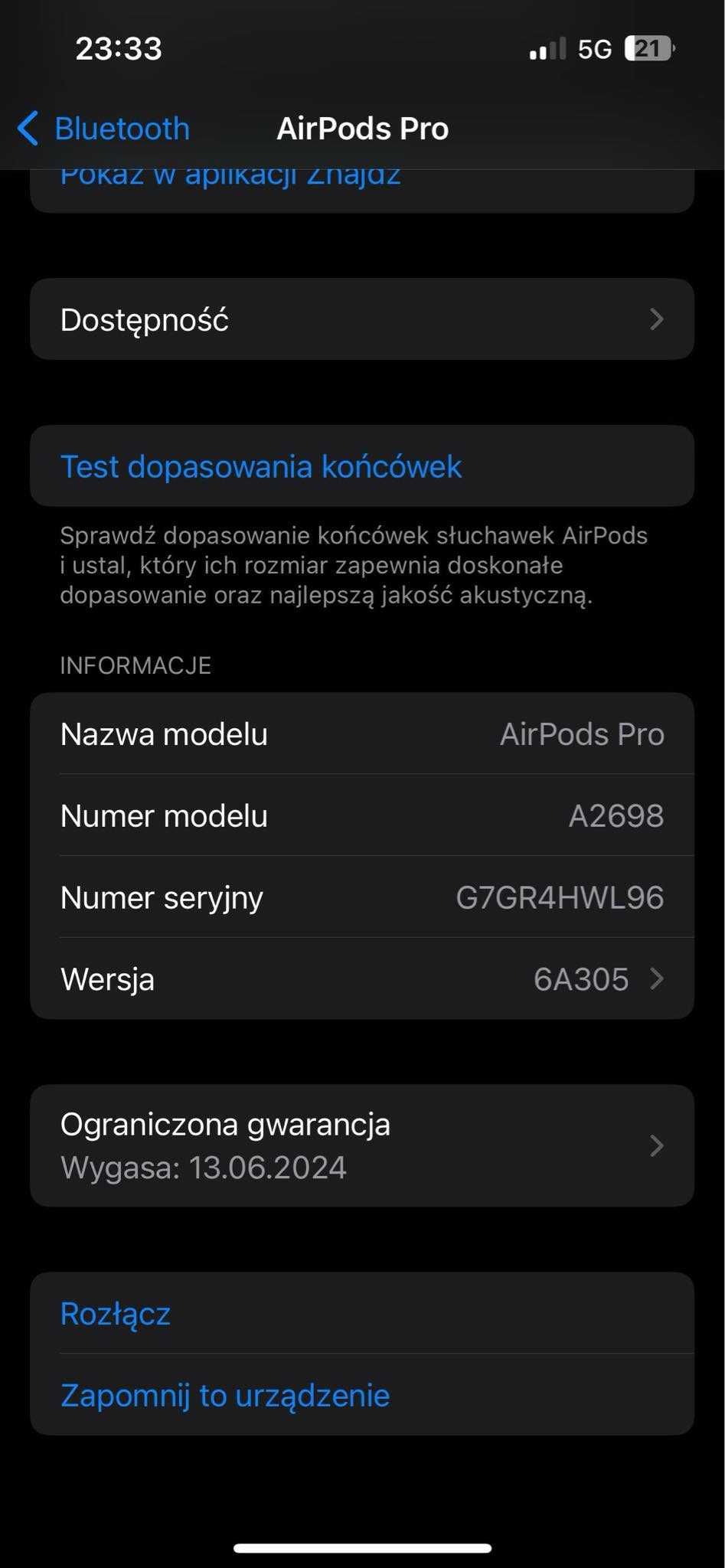 Oryginalne słuchawki AirPods Pro (2 gen.) (GWARANCJA 13.06.2024 )