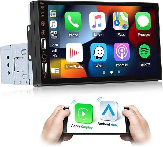 Radio samochodowe uniwersalne 1DIN Android Auto Bluetooth 7 cali ekran