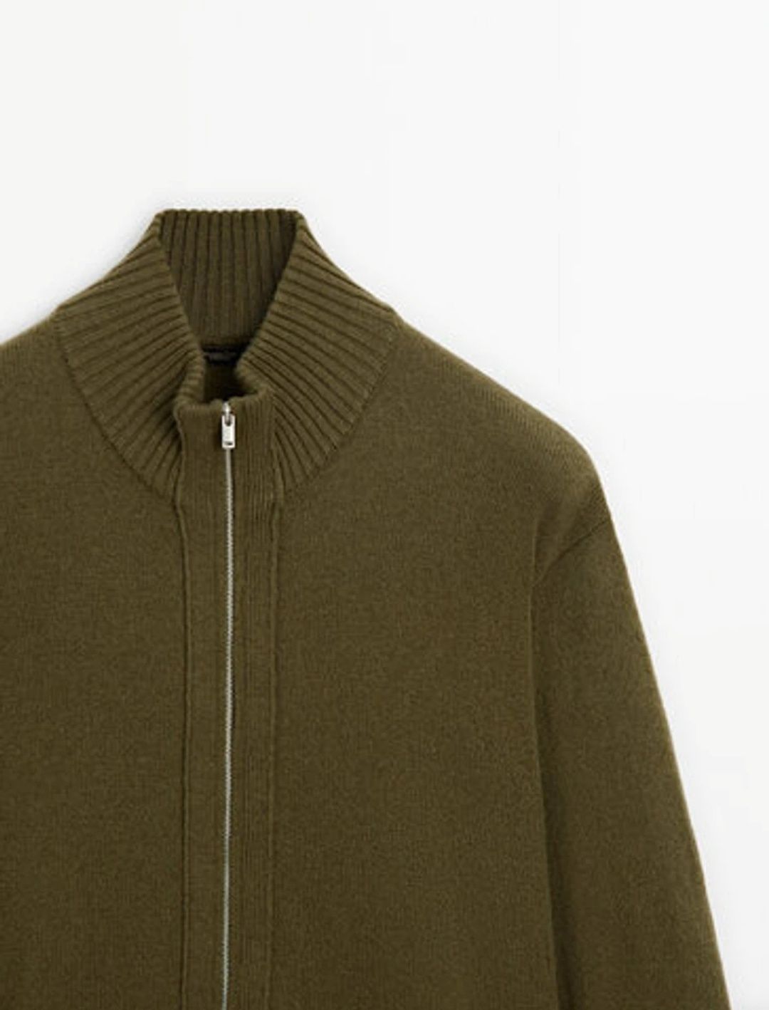 Свитер Massimo Dutti на молнии хаки