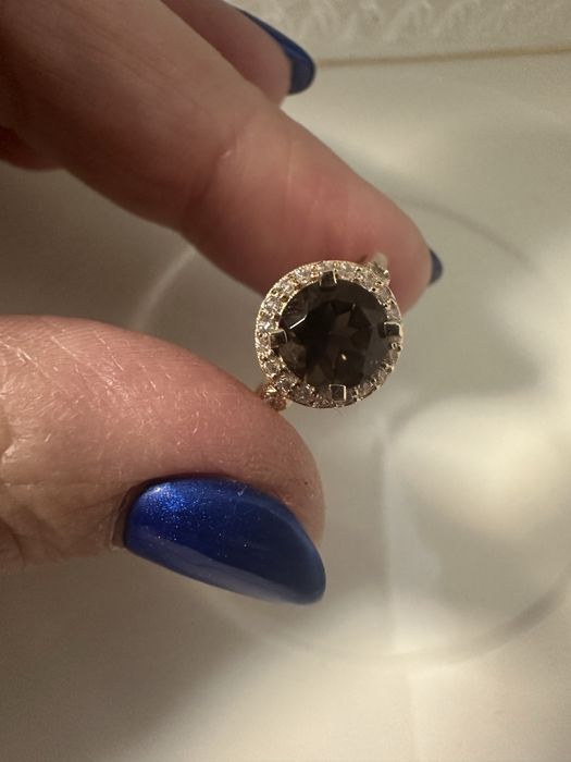 Акція! Каблучка з раух топазом 0,9ct, 17р, 1.94г-золото 585 проба