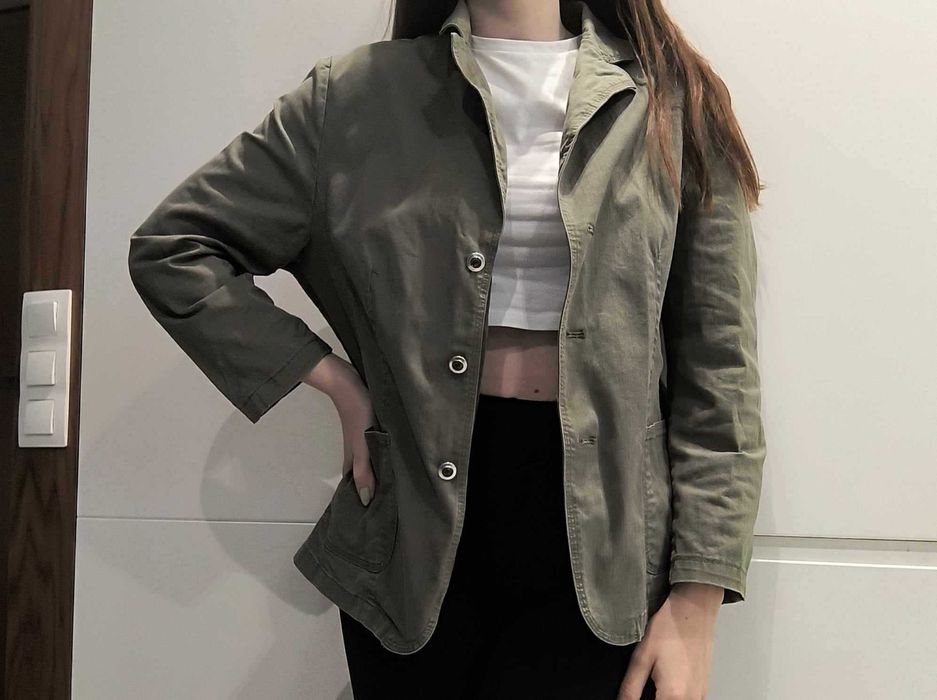 Kurtka żakiet khaki damska