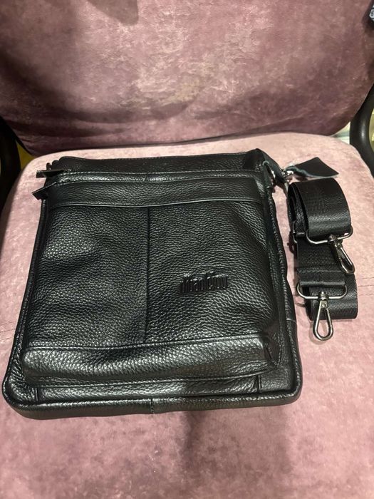 Кожаная мужская барсетка