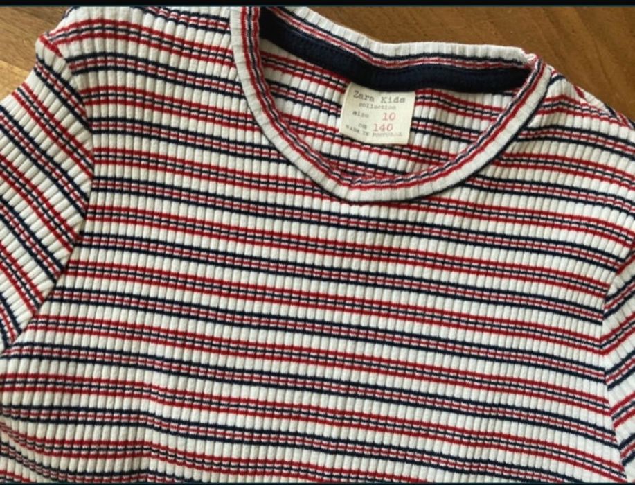 Zara bluzka Tshirt dzianiny paseczki r. 140