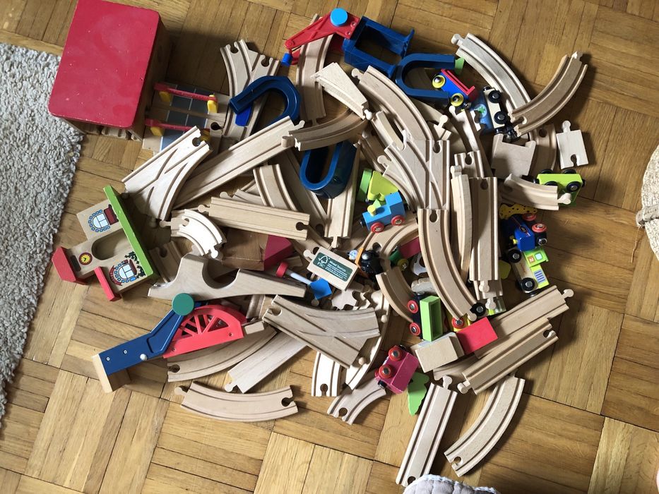 Drewniane tory ,pociag