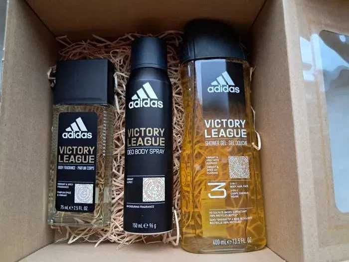 Zestaw kosmetyków męskich Adidas dezodorant szkło,deo spray 150 ml+żel