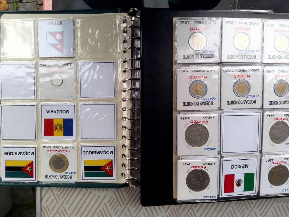 Diversas moedas e notas