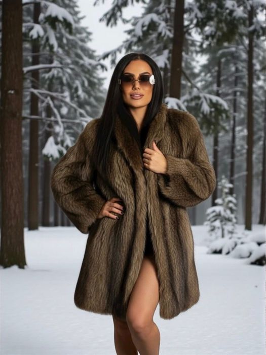 Futro naturalne puszyste, gęste i miękkie