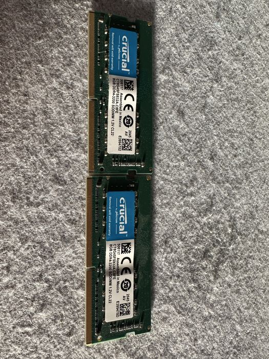 RAM 16Gb (8Gb+8Gb) DDR4-3200h CRUCIAL SODIMM