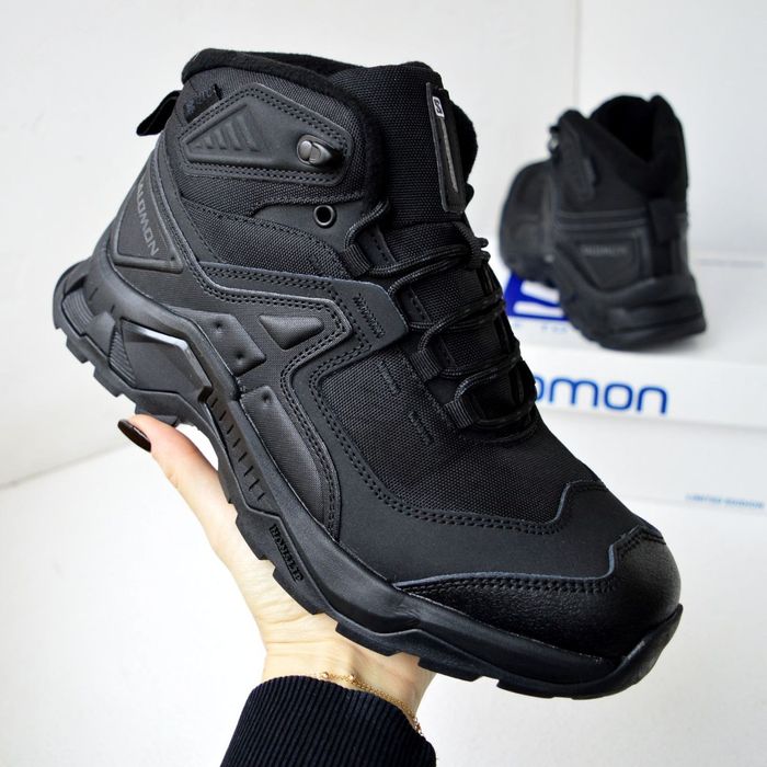 Salomon Gtx Black чорні термо кросівки чоловічі зимові саломон кроссов