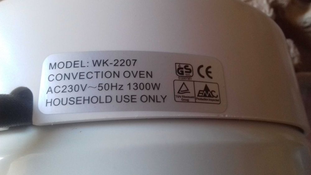 vendo forno de ar quente a funcionar