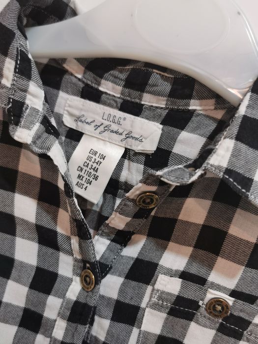 Tunika koszulowa w kratę H&M 104 dla dziewczynki
