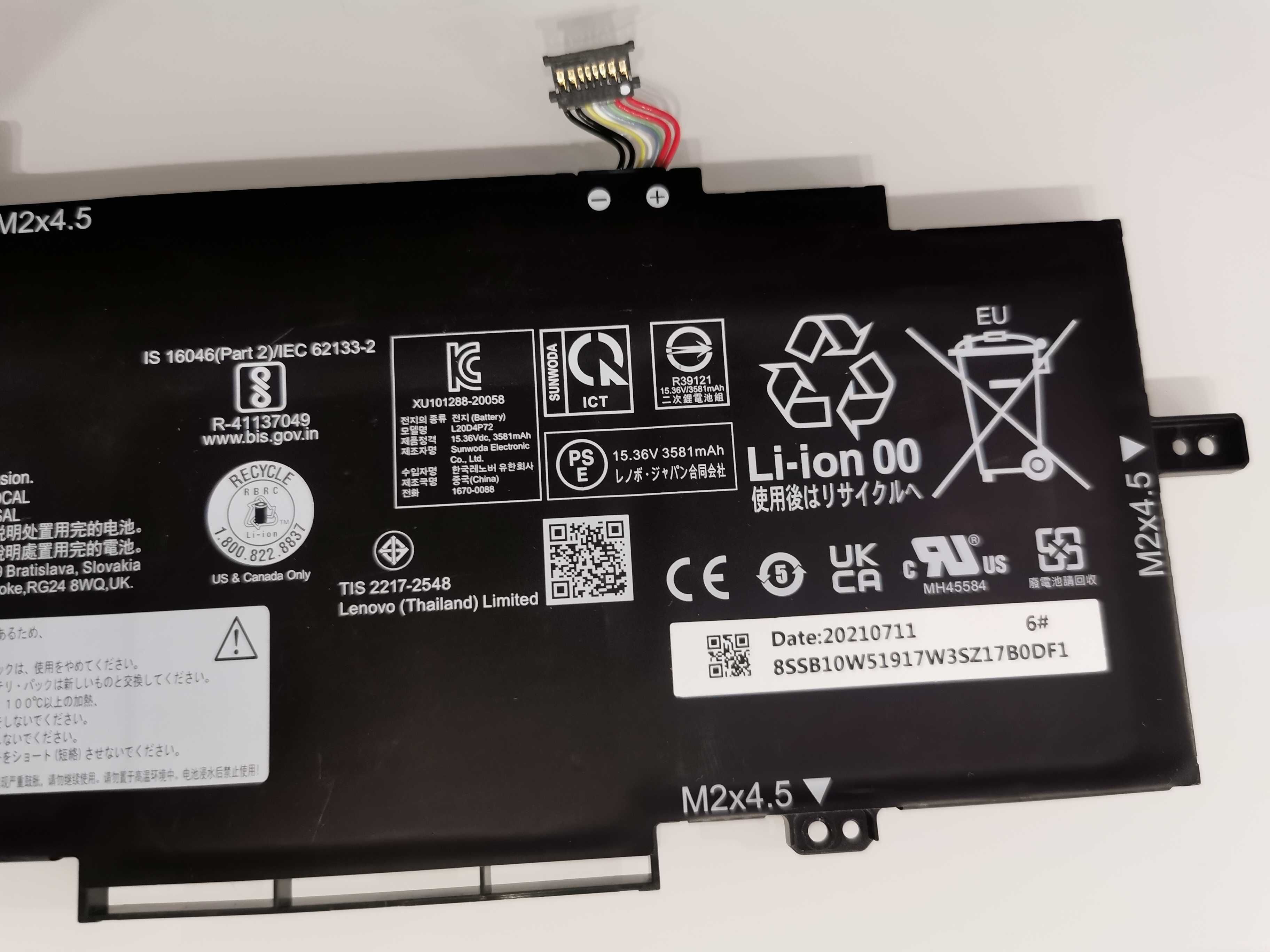 Bateria Lenovo L20D4P72 3581mAh 57Wh ThinkPad T14s Gen2 / X13 Gen 2