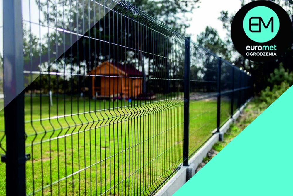 Ogrodzenie panelowe 173cm fi4 5x20 słupek 40x60 podmurówka 20cm