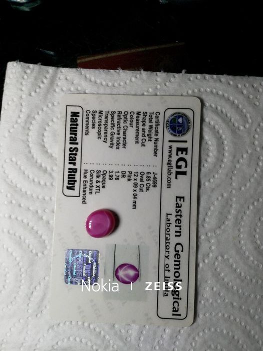 RUBIN Naturalny - GWIAZDA _ na złoty pierścionek - certyfikat