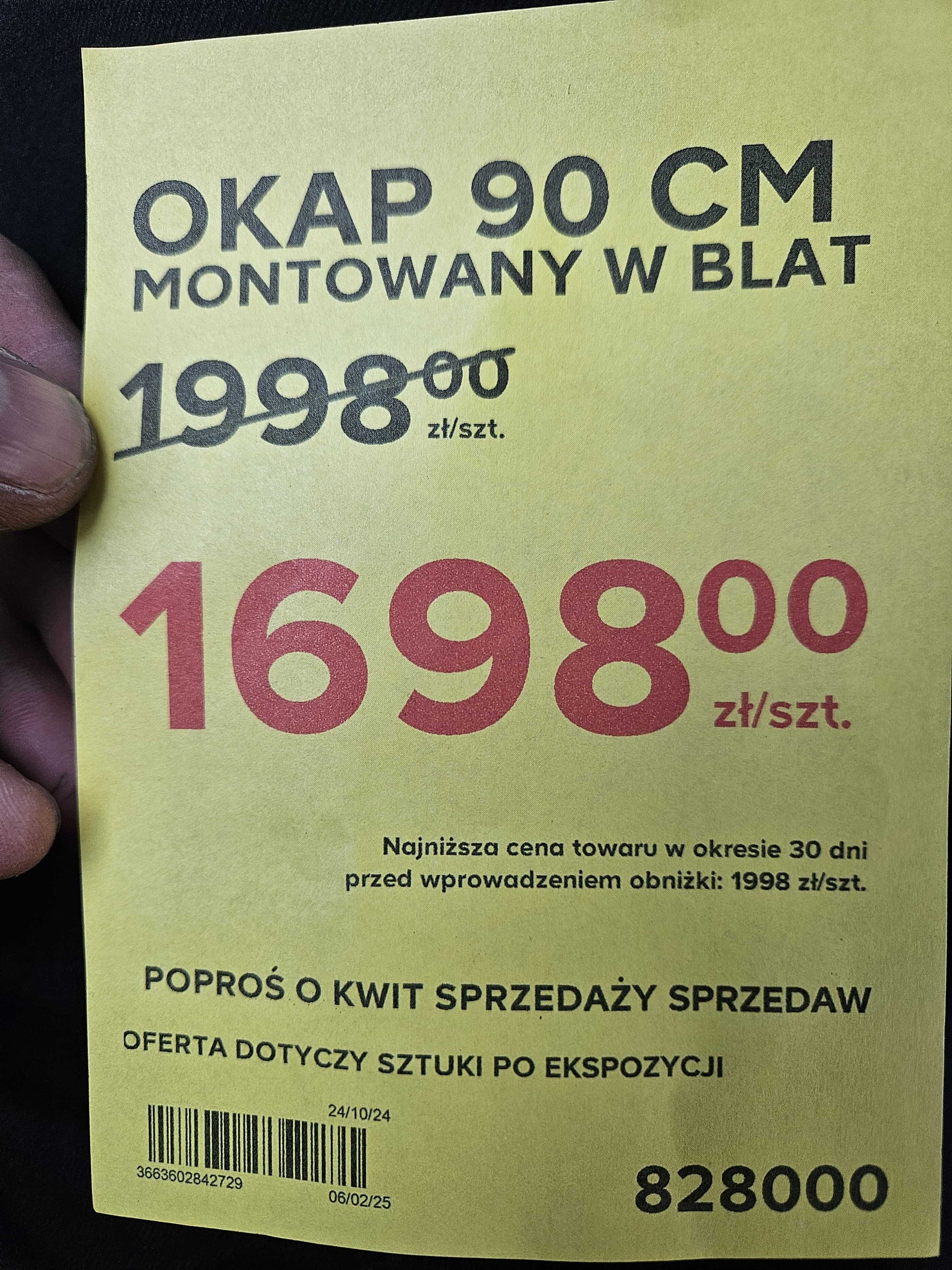 Okap montowany w blat Cooke&Lewis 90 cm