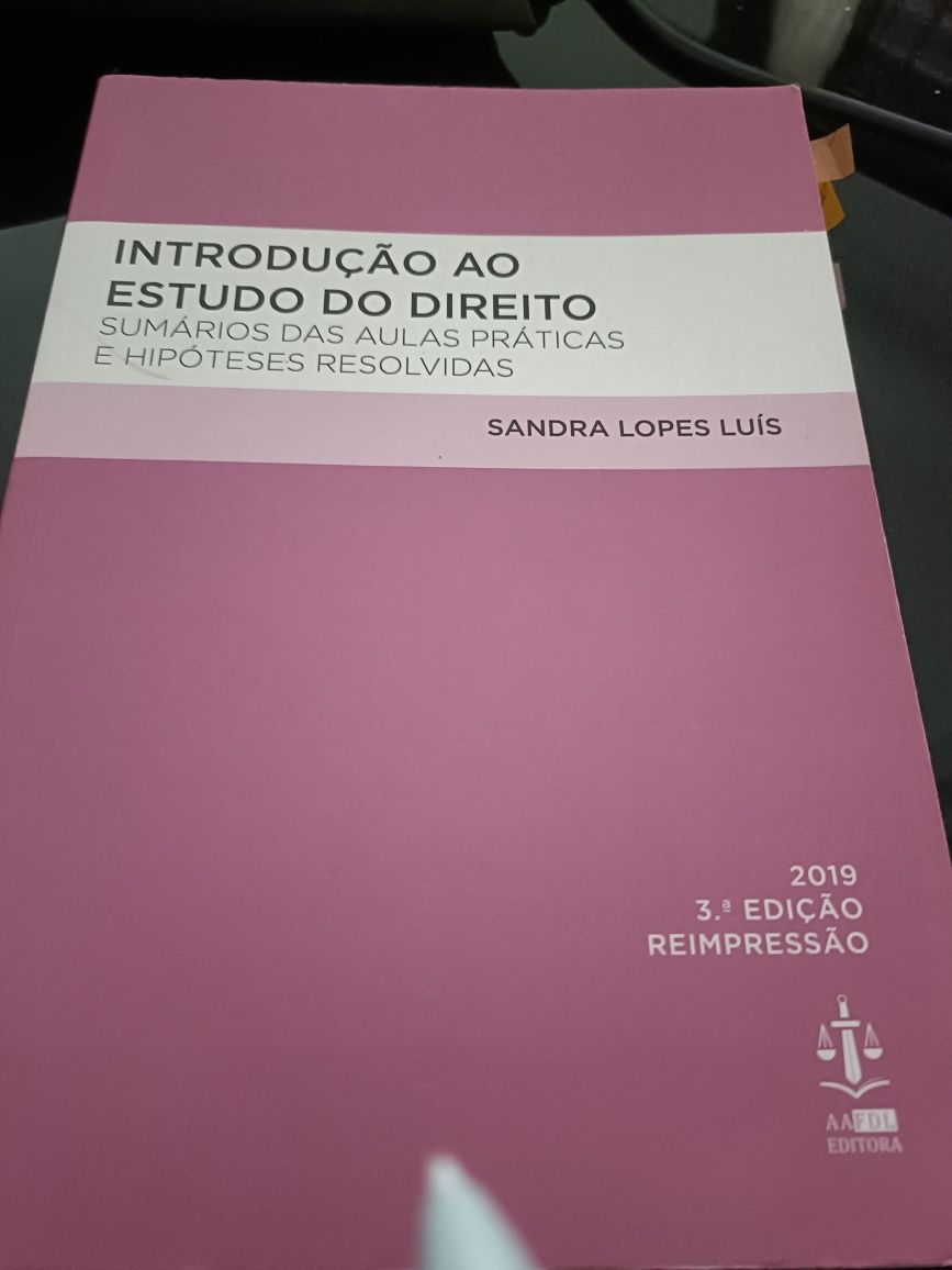 Livro introdução ao estudo de direito Sandra Lopes Luís