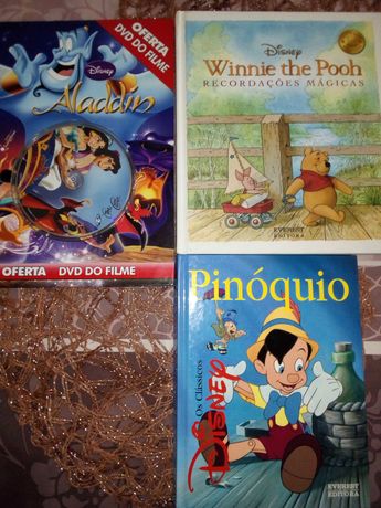 Livros Aladdin e Pinóquio