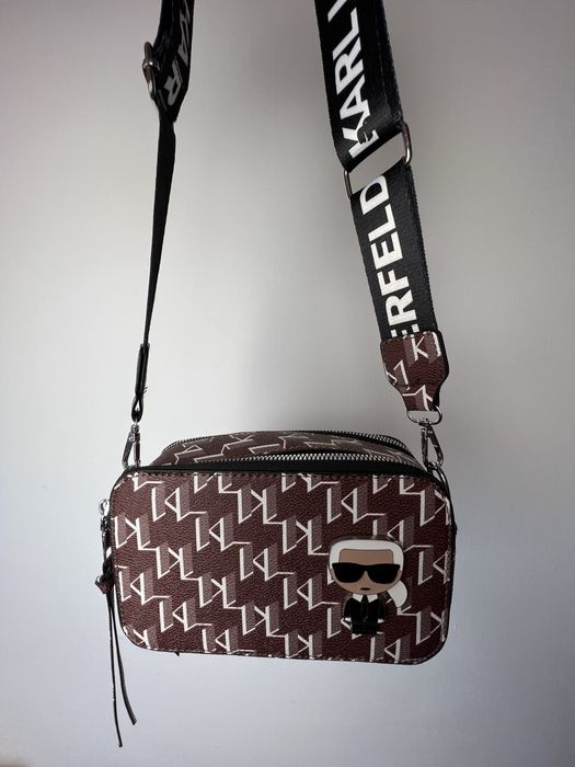 Torebka Karl Lagerfeld damska bordowa listonoszka