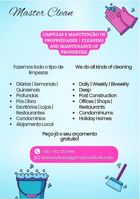 Empresa de limpezas, prestamos também vários outros serviços - ALGARVE
