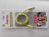 Kabel AUX audio typ jack 3.5 mm SLIM limonkowy