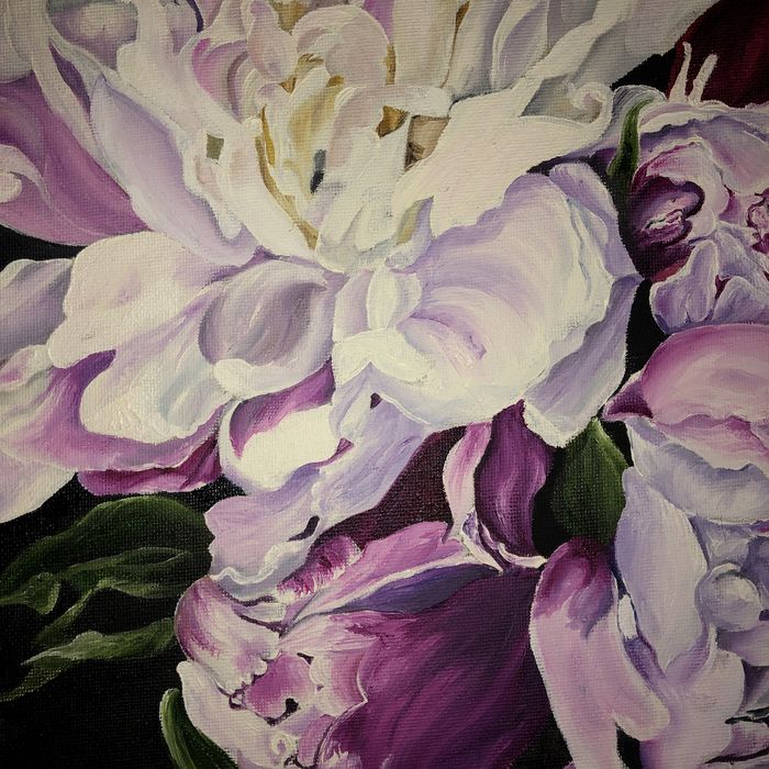 Картина маслом «Піони»