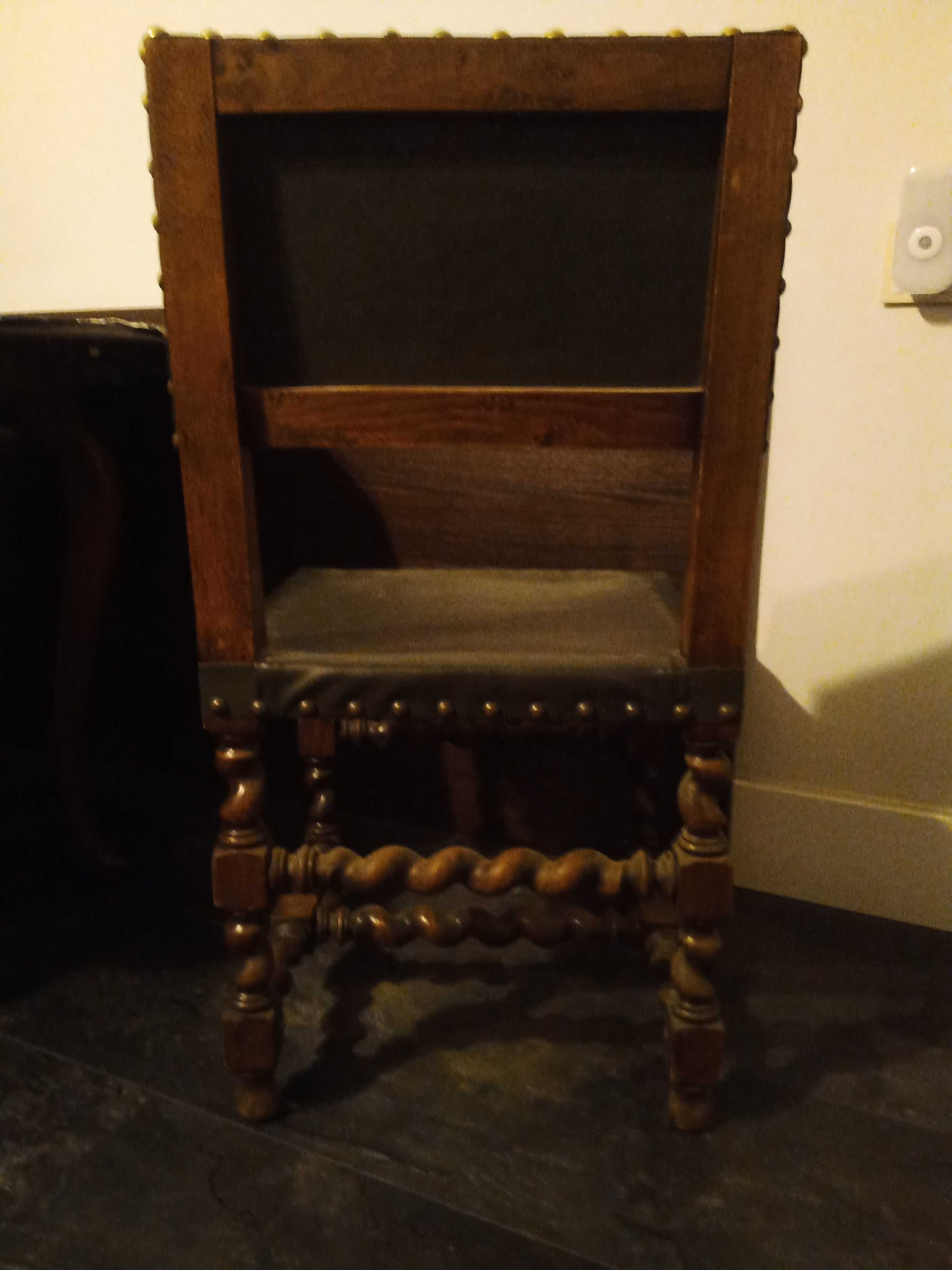 Krzesła krzesło  drewno drewniane skóra ciemna zieleń DOWOZ