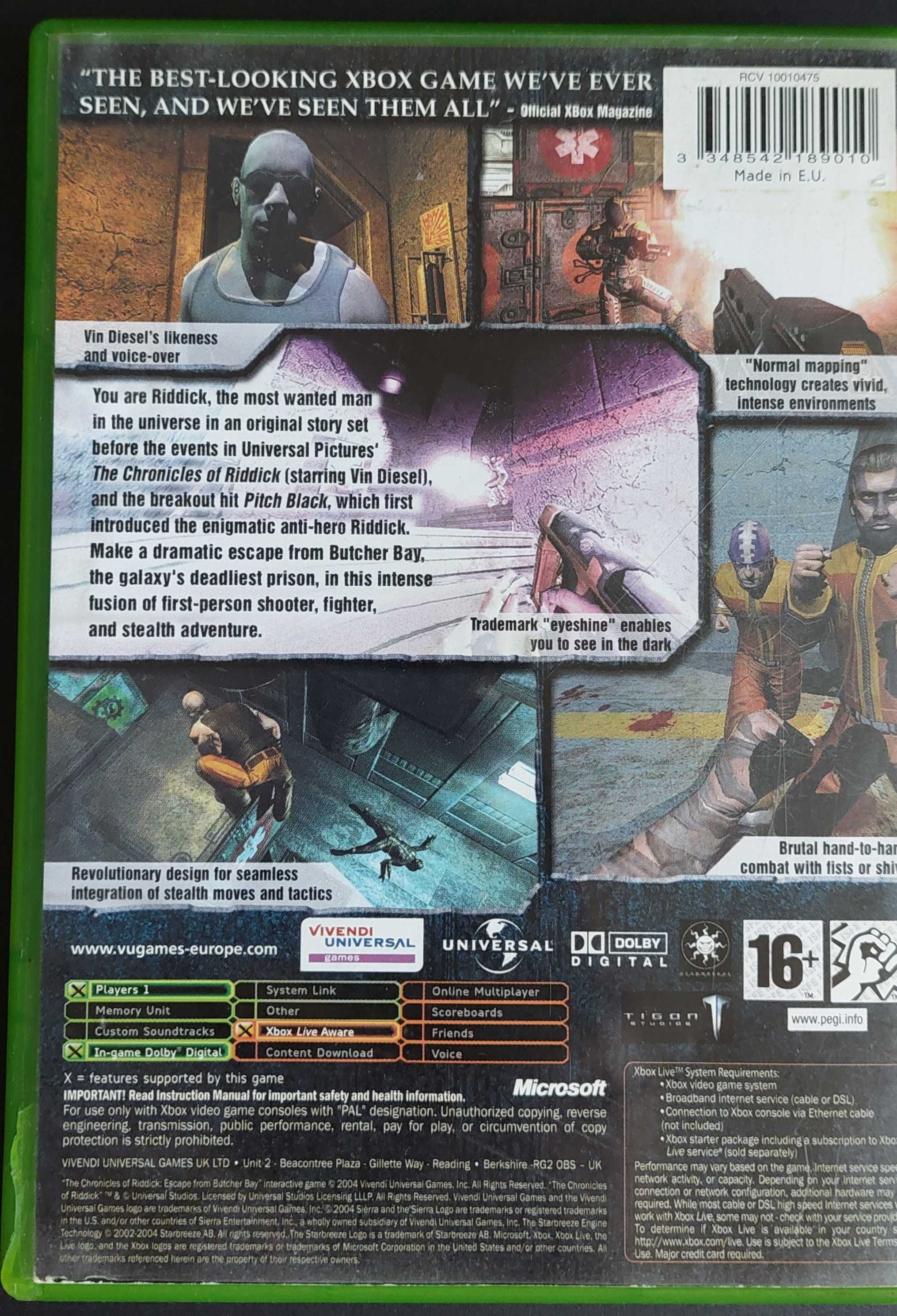 Gra The Chronicles of Riddick: Escape From Butcher Bay Microsoft Xbox