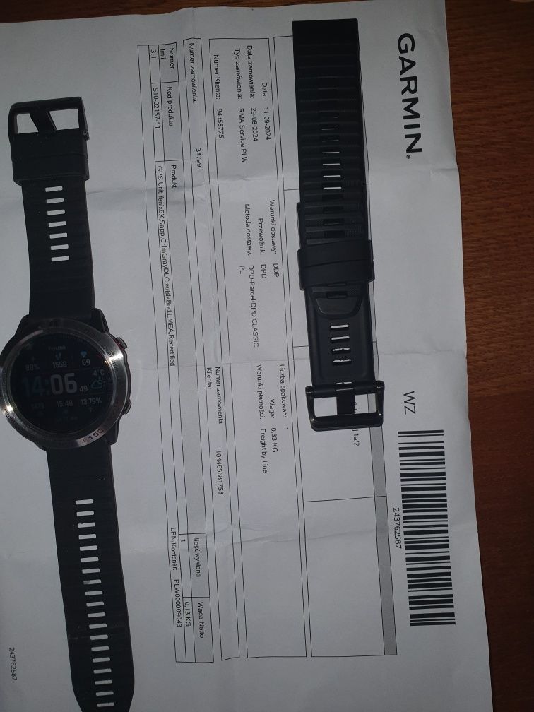 Garmin Fenix 6X Sapphire , CrbnGray