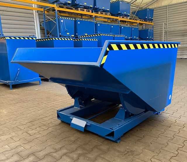 Kontener samowyładowczy 1500L / Pojemnik metalowy do wózka widłowego