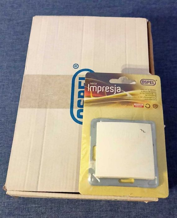 Wyłącznik schodowy Ospel IMPRESJA ecru ŁP-3Y/m/27 x 10 nowe