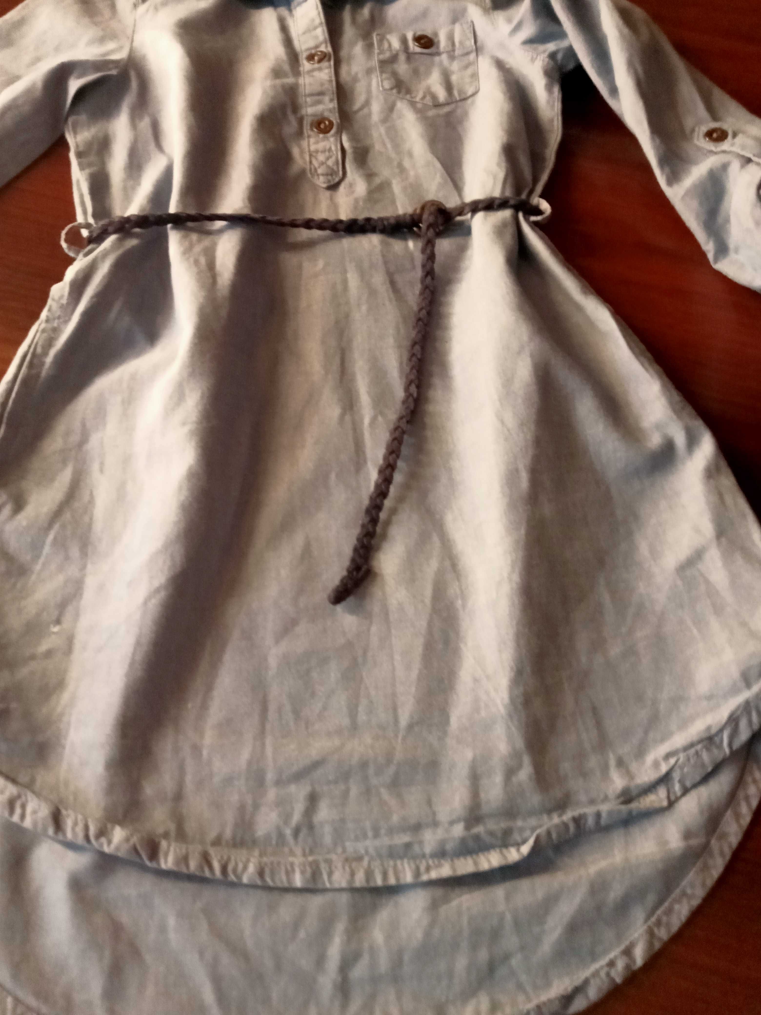 Sukieneczka dżinsowa ,tunika koszula szmizjerka  116-120
