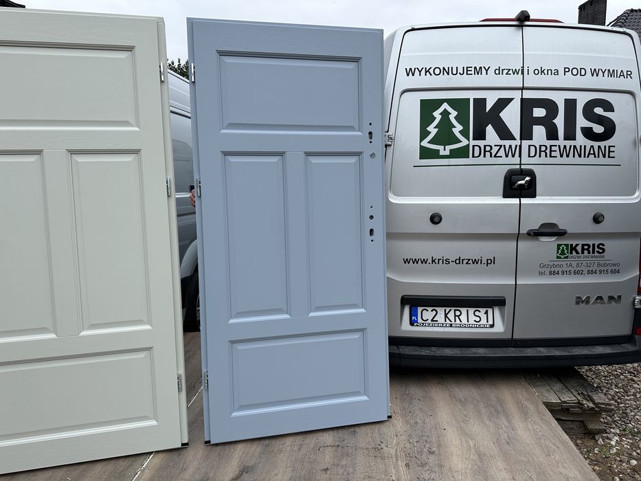 Drzwi drewniane zewnętrzne  wewnątrzklatkowe Na wymiar Montaż KLATKOWE