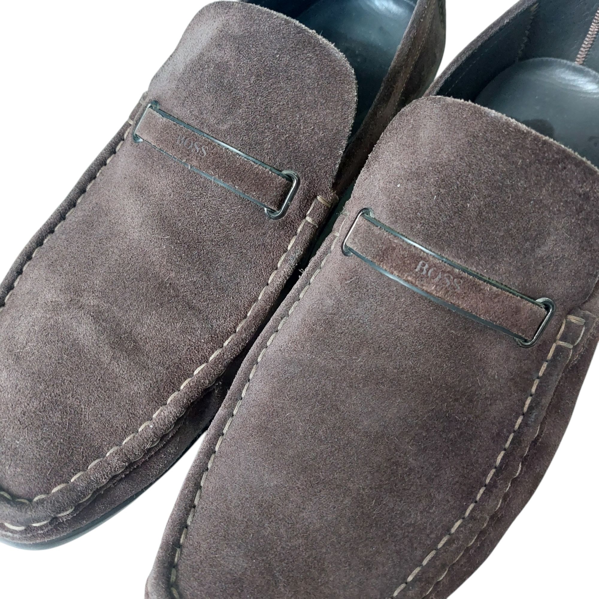 Hugo Boss mokasyny zamszowe skóra męskie r. 44/28,5cm