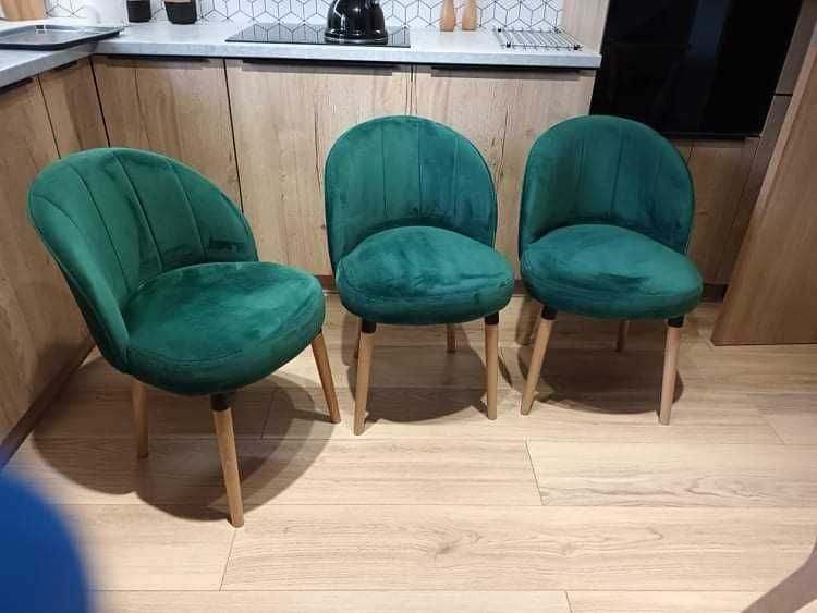 Krzesło tapicerowane butelkowa zieleń