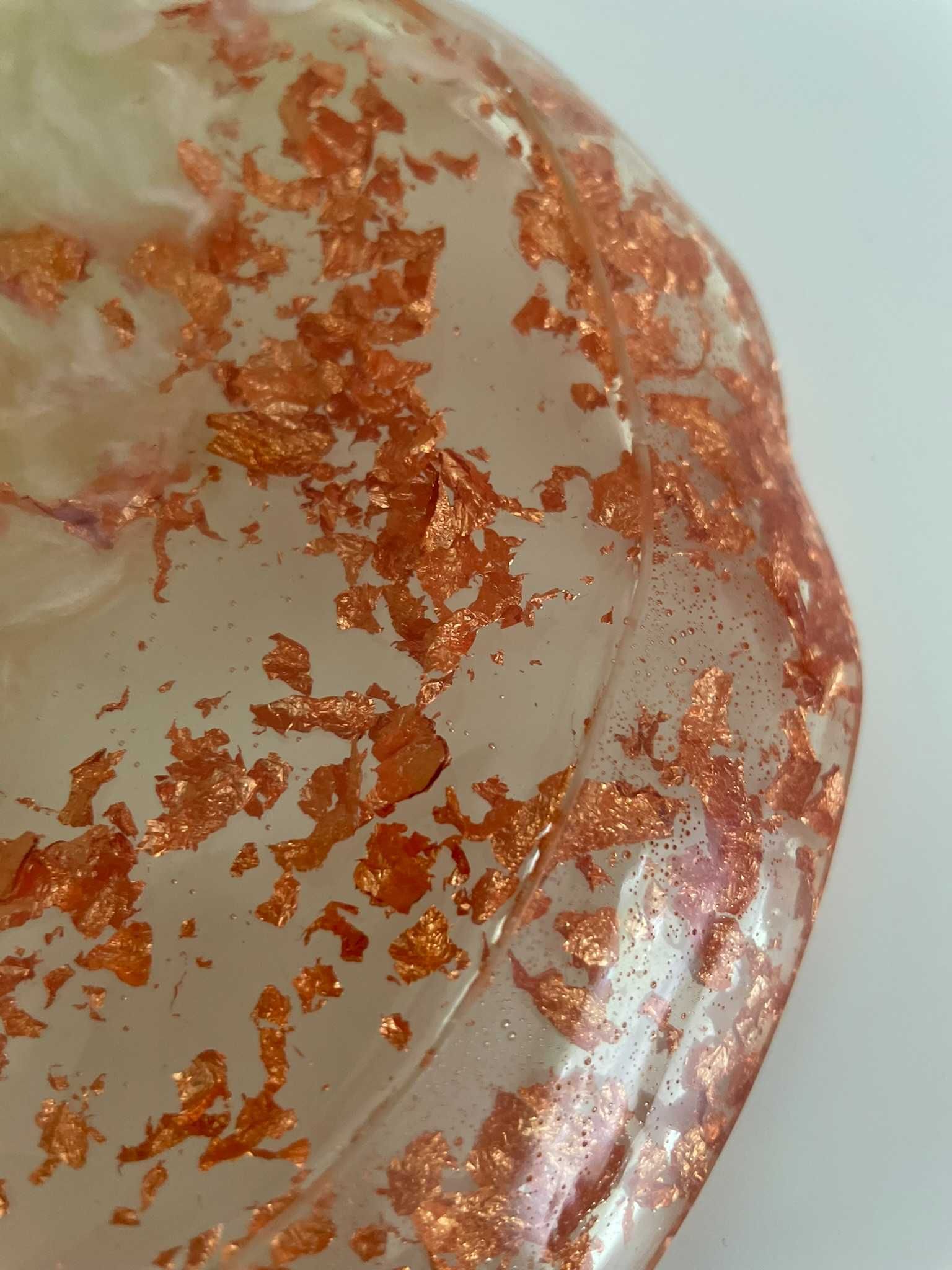 Misa patera taca kremowa różowe złoto dekoracyjna z żywicy epoksydowej
