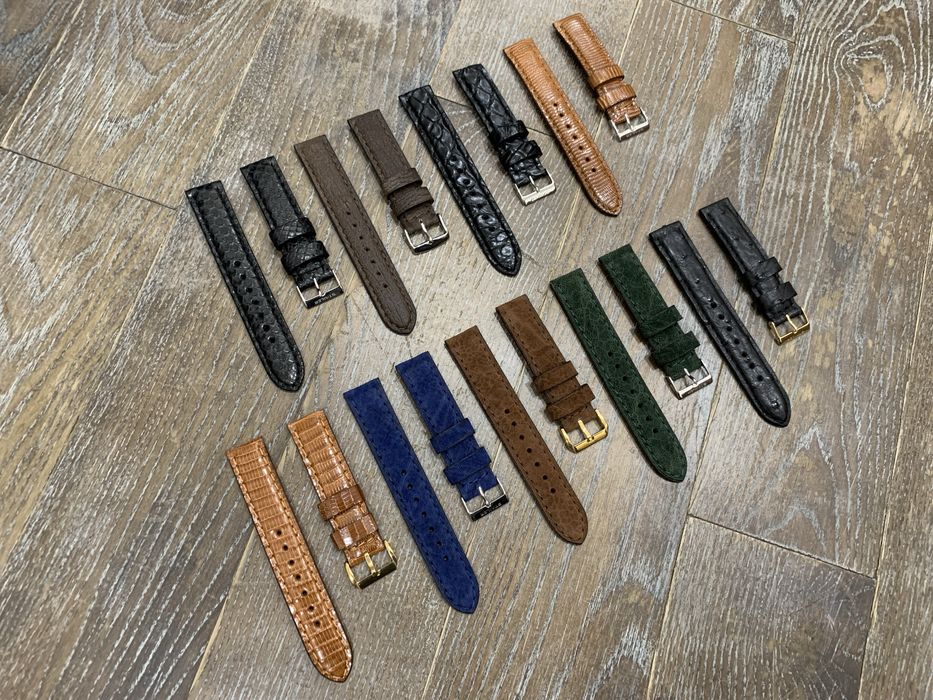 Ремешок из кожи крокодила, страуса, акулы, слона, змеи, ящерицы