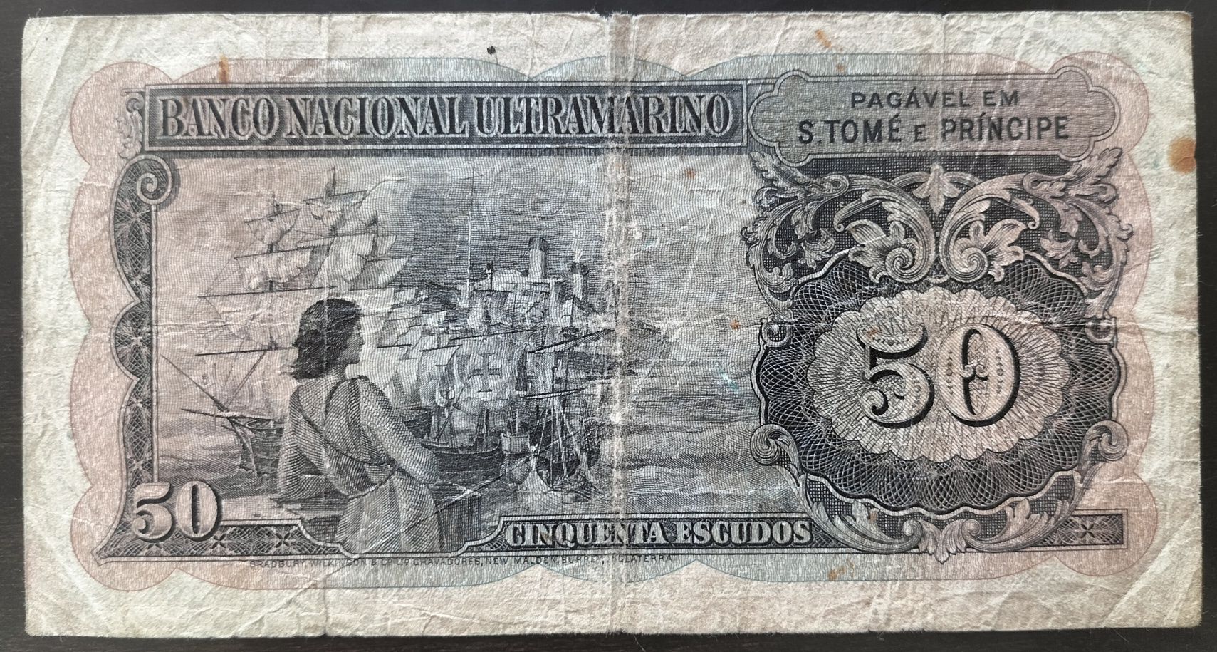 Lote 2 Notas 20$/50$ 1958 São Tomé Príncipe Bom Estado