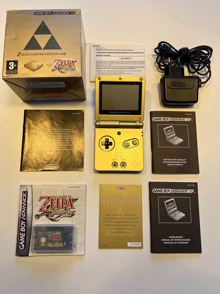 Game Boy Advance SP Zelda Minish Cap Limited Edition Gameboy GBA