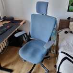 Fotel ergonomiczny Wau2 wersja czarny/niebieski  BL417 Slategrey