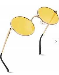 GQUEEN Retro Lennon okrągłe spolaryzowane okulary