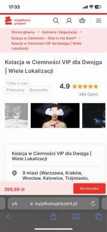 Kolacja w ciemnosci VIP