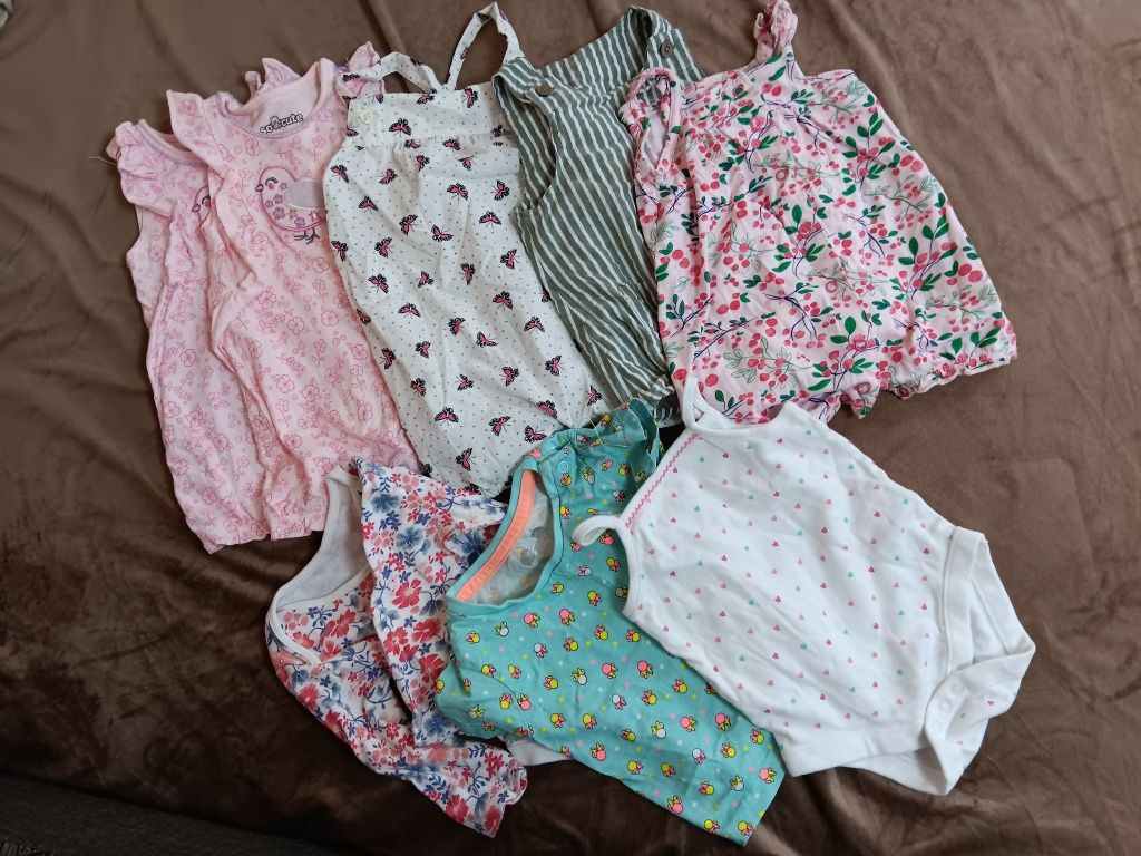 Набір боді пісочники літній одяг для дівчинки 6-9 місяців